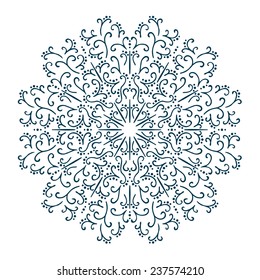 Vintage ornamental round pattern. Vector illustration.