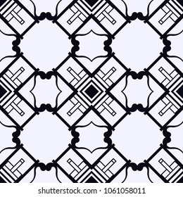 Vintage ornamental seamless pattern. Art deco ornament. Template for design