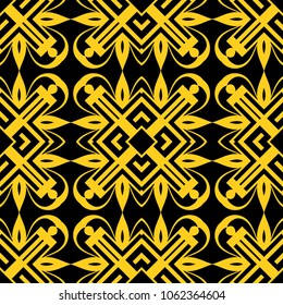 Vintage ornamental seamless pattern. Art deco ornament. Template for design