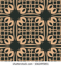Vintage ornamental seamless pattern. Art deco ornament. Template for design