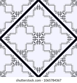 Vintage ornamental seamless pattern. Art deco ornament. Template for design