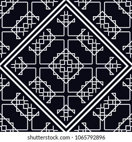 Vintage ornamental seamless pattern. Art deco ornament. Template for design