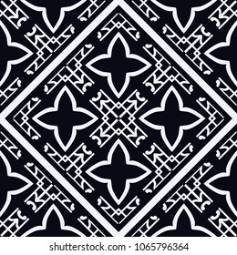 Vintage ornamental seamless pattern. Art deco ornament. Template for design