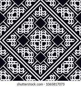 Vintage ornamental seamless pattern. Art deco ornament. Template for design