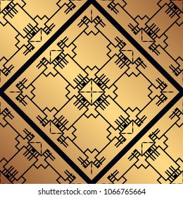 Vintage ornamental seamless pattern. Art deco ornament. Template for design