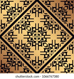 Vintage ornamental seamless pattern. Art deco ornament. Template for design