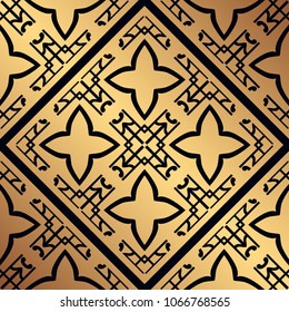 Vintage ornamental seamless pattern. Art deco ornament. Template for design