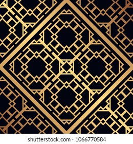 Vintage ornamental seamless pattern. Art deco ornament. Template for design