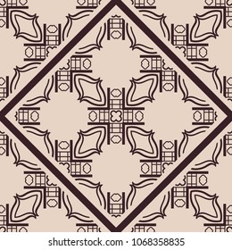 Vintage ornamental seamless pattern. Art deco ornament. Template for design