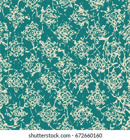 Vintage ornamental seamless textured pattern with grunge scratched effect . Element for design.