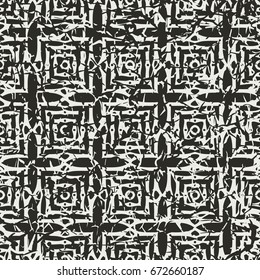 Vintage ornamental seamless textured pattern with grunge scratched effect . Element for design.