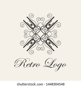Vintage ornamental template for logo design. Flourishes calligraphic elegant retro royal sign