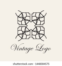 Vintage ornamental template for logo design. Flourishes calligraphic elegant retro royal sign