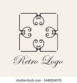 Vintage ornamental template for logo design. Flourishes calligraphic elegant retro royal sign
