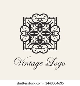 Vintage ornamental template for logo design. Flourishes calligraphic elegant retro royal sign