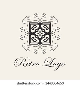 Vintage ornamental template for logo design. Flourishes calligraphic elegant retro royal sign