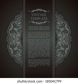 Vintage ornamental template with pattern 