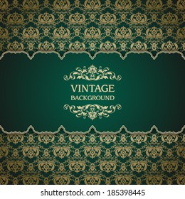 Vintage ornamental template with pattern 