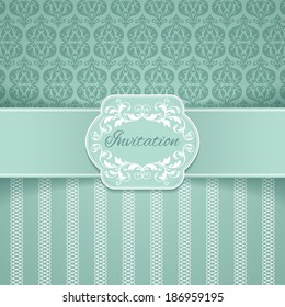 Vintage ornamental template with pattern and decorative frame 