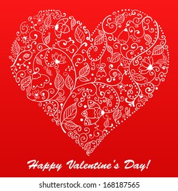 Vintage ornamental valentines day vector background