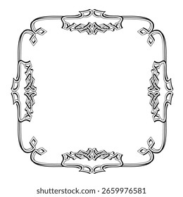 Vintage Ornamental Vector Frame – Elegant Black Vector Border, EPS 10