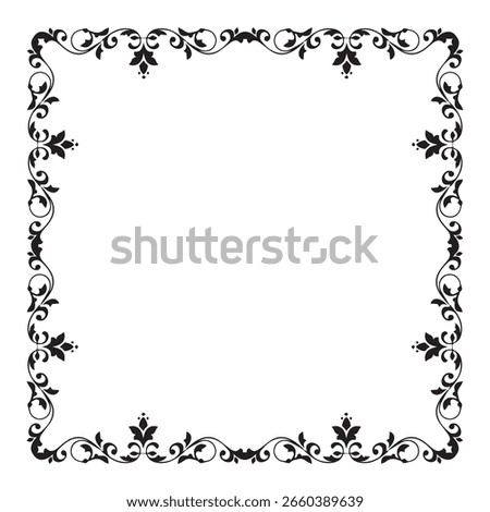 Vintage Ornamental Vector Frame – Elegant Black Vector Border, EPS 10