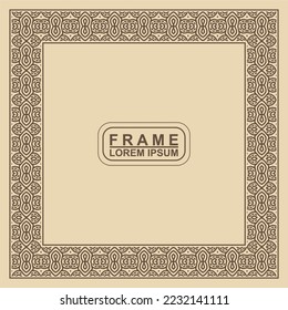 Vintage ornamental vector frame. Vector illustration template for design
