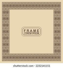 Vintage ornamental vector frame. Vector illustration template for design