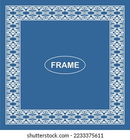 Vintage ornamental vector frame. Vector illustration template for design