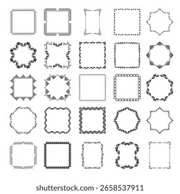 Vintage Ornamental Vector Frames set – Elegant Black Vector 25 Borders