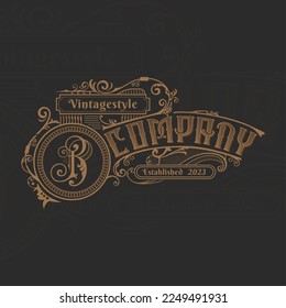 vintage ornamental victorian logo design