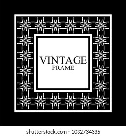 Vintage ornamental white retro frame. Template for design. Vector illustration