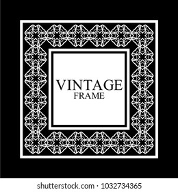 Vintage ornamental white retro frame. Template for design. Vector illustration