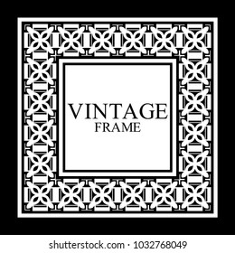 Vintage ornamental white retro frame. Template for design. Vector illustration