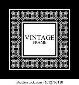 Vintage ornamental white retro frame. Template for design. Vector illustration