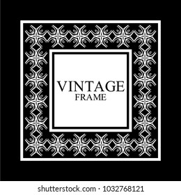 Vintage ornamental white retro frame. Template for design. Vector illustration