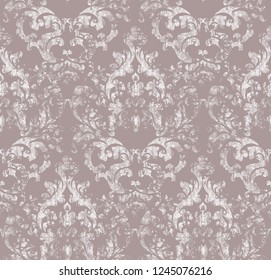 Vintage ornamented pattern Vector. Old style Victorian flourish texture. Grunge decorative design. Light colors