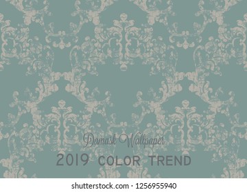 Vintage ornamented pattern Vector. Old style Victorian flourish texture. Grunge decorative design. Light color