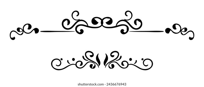 Vintage ornaments collection art in black colour