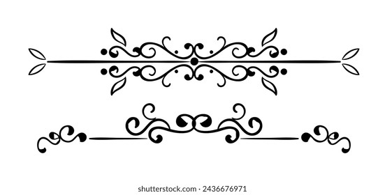 Vintage ornaments collection art in black colour