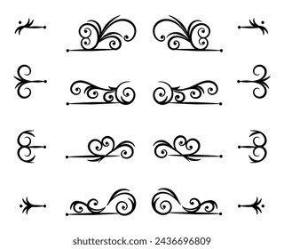 Vintage ornaments collection in black colour