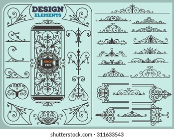 Vintage Ornaments Decorations Design Elements