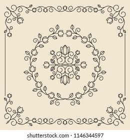 Vintage ornaments and dividers. Design elements set. Ornate floral frames and banners. Vector graphic elements for design.