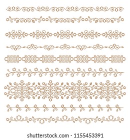 Vintage ornaments and dividers. Design elements set. Ornate floral frames and banners. Vector graphic elements for design.
