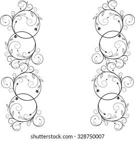 vintage ornaments with floral elements for invitation