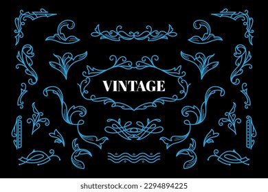 Vintage Ornaments Flourish Baroque Frame Vector