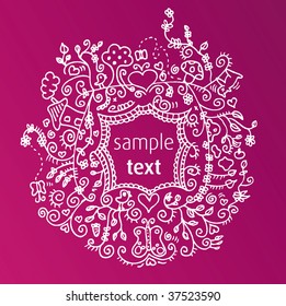 Vintage ornaments frame in vector