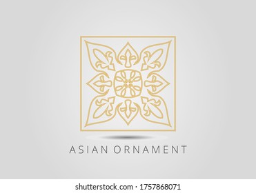 Vintage ornaments in Kazakh traditional style. Asian floral designs. Abstract Asian elements of the national pattern of the ancient nomads of the Kyrgyz, Mongols, Kazakhs, Tatars