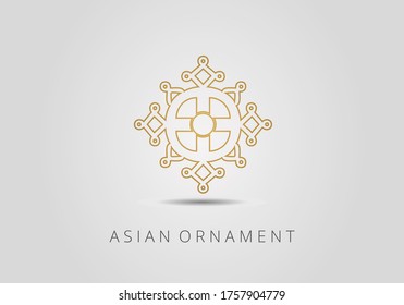 Vintage ornaments in Kazakh traditional style. Asian floral designs. Abstract Asian elements of the national pattern of the ancient nomads of the Kyrgyz, Mongols, Kazakhs, Tatars
