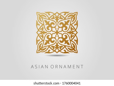 Vintage ornaments in Kazakh traditional style. Asian floral designs. Abstract Asian elements of the national pattern of the ancient nomads of the Kyrgyz, Mongols, Kazakhs, Tatars